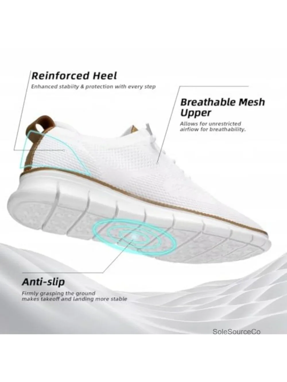 Men's Mesh Oxfords Memory Foam Lightweight Casual Dress Shoes